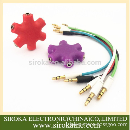 Cheap price 3.5mm Audio Splitter 1 Male to 2 3 4 5 Female headphone splitter adapter for smartphones